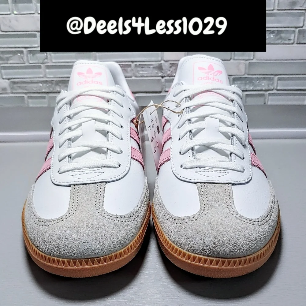 Adidas Samba OG Womens/Kids White Light Pink Gum Brown